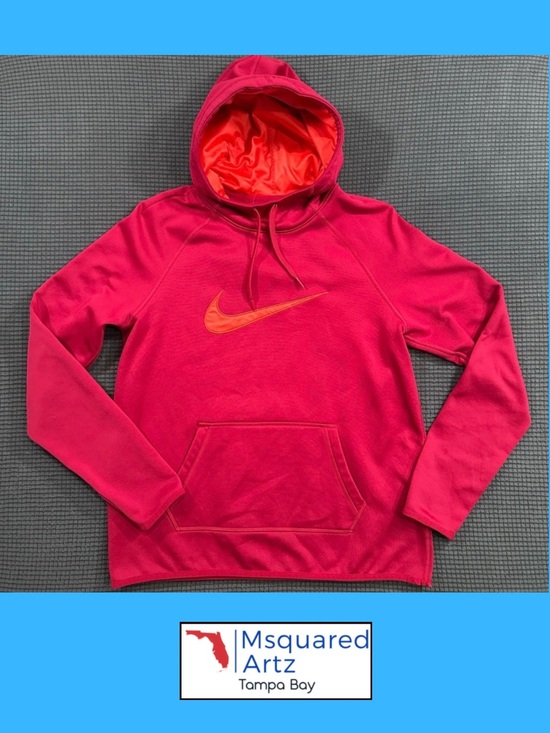 Nike Other - Nike Dri Fit Hoodie Mens Medium Red Pullover Athletic Sweatshirt Swoosh Logo